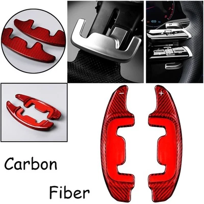 Red Carbon Fiber Steering Wheel Paddle Shifter For Mercedes Benz CLS E53 AMG GT — 第 1/4 张图片