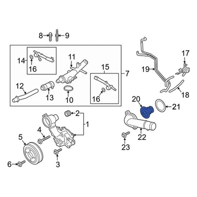 For Lincoln MKZ 2017-2020 Lincoln BR3Z8575F Engine Coolant Thermostat - Изображение 1 из 4