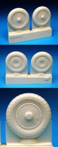 1/32 BarracudaCast Bf 109G Wheels - Plain Hub, Ribbed Tire BR32072 - Picture 1 of 1