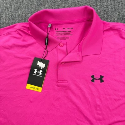 Camisa Under Armour XL Rosa Rendimiento Polo Calce Suelto Golf Atlética Nueva con Etiquetas Para hombres Foto 1 de 4