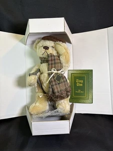 New In Box Tiny Tim Franklin Mint Heirloom Mohair Bear Poseable 10” - Picture 1 of 24
