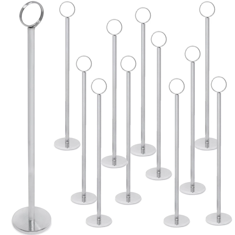 GrayBunny GB-6790C2 Place Card Holder 12 in Tall 12 pack Chrome Silver