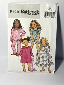 Butterick B4910 Children's Girl's Pajamas and Gowns Uncut Sizes 6-8 - Picture 1 of 2