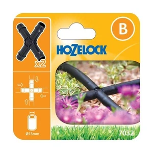Hozelock 7032 Cross Connector 13mm Tube Pack of 2 - Picture 1 of 3