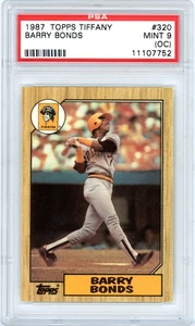 Tarjeta de béisbol PSA 9 (OC) como nueva 1987 Topps Tiffany #320 Barry Bonds Pirates - Imagen 1 de 2