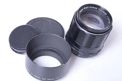 ✅ PENTAX 105MM 2.8 SUPER-MULTI-COATED M42, 42mm SCREW MOUNT W/ CAPS & HOOD. - Image 1 of 4