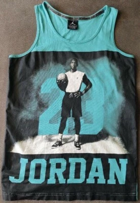 Jordan Youth Large Tank Top Teal/Black Michael Jordan Graphic Sleeveless Shirt - Image 1 of 4