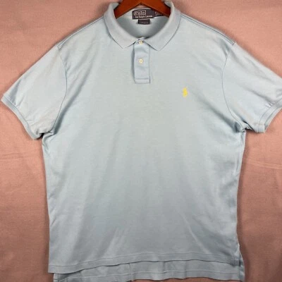 Camisa polo Ralph Lauren vintage azul bebê XL/TG ajuste personalizado clássica preppy - Imagem 1 de 4