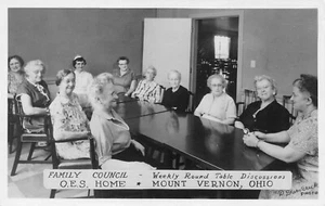 O.E.S Home Family Council At Round Table Mt.Vernon,OH Vtg 1950's RPPC Postcard - Picture 1 of 2
