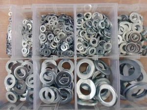 1,000+ BZP, METRIC WASHER ASSORTMENT M3 - M20, FLAT WASHERS, FORM A. - Imagen 1 de 6