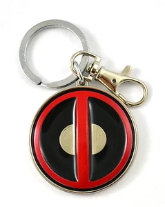 Authentic Deadpool Key Chain Marvel Superhero Keyring Pewter Red & Black NWT - Picture 1 of 1