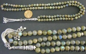 Islamic Prayer Beads Tesbih 99 Labradorite & Sterling Silver - Picture 1 of 2