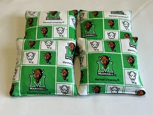 4 CORNHOLE MARSHALL THUNDERING HERD BEAN BAGS CORN HOLE TAILGATE TOSS - Picture 1 of 1