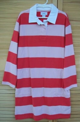 OLD NAVY nwt pink & coral striped rugby dress~NEW~girl's sz M~8~retails for $30 - Image 1 of 2