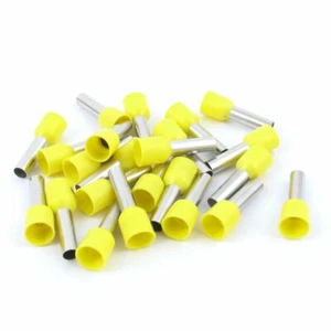 A●20 Pcs Wire Crimp Connector Terminal Insulated Ferrule Yellow E6012 10AWG 6mm2 - Imagen 1 de 4
