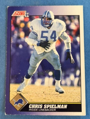 1991 Score #9 Chris Spielman Detroit Lions NFL - Image 1 of 2