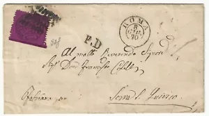 1868 ASI Pontificio - 20 c. rubino bordo foglio su piego per Serra S. Quirico - Bild 1 von 2