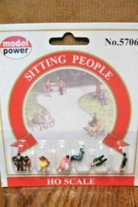 MODEL POWER SITTING PEOPLE HO SCALE FIGURES - Picture 1 of 1