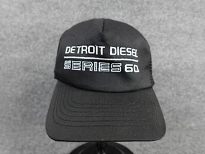 Vintage Detroit Diesel Series 60 Snapback Hat Cap Mens Black Embroidered EUC - Picture 1 of 7