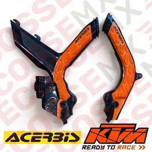 KTM SX125/SX250 ACERBIS X-FRAME GUARDS BLACK/ORANGE 2019-2022 - Picture 1 of 4