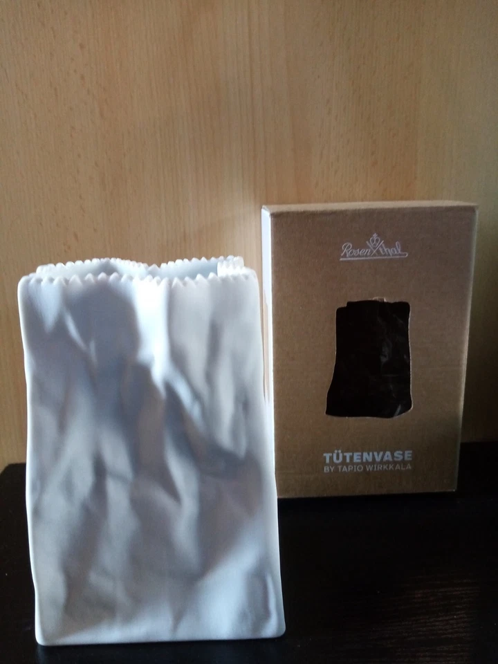 Rosenthal Weisse Tütenvase 14cm Neu&ovp