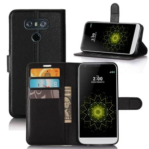 Etui portefeuille folio en cuir pour LG G6 - Photo 1 sur 15