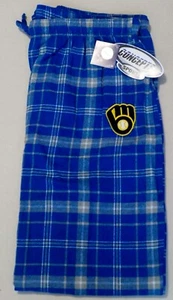 PANTALÓN PIJAMA MILWAUKEE BREWERS PARA HOMBRE FRANELA SALÓN PARA DORMIR 2X 3X 4X NUEVO CON ETIQUETAS AZUL A CUADROS - Imagen 1 de 2