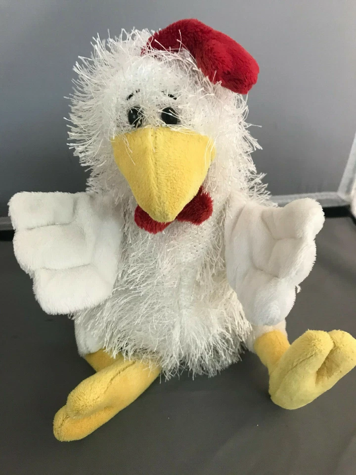 Chicken Plush Stuffed Animal Beanie HM205 12" Toy White Red Ganz Webkinz NO CODE - Image 1 of 4
