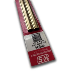 Tubo ovalado de latón K&S Metals 5094 (pequeño): 0,014 pared x 12 largo (1 pieza) - Imagen 1 de 1