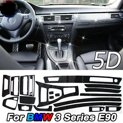 For BMW 320i 325i 328i E90 5D Reflective Carbon Fiber Car Trim Interior Decal - Image 1 of 4