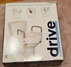 Drive Medical Elevated Raised Toilet Seat with Removable Padded Arms, Comfy Seat