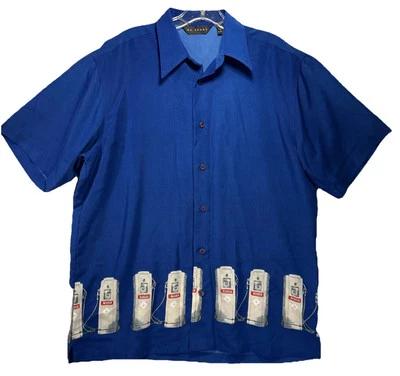 M.E. Sport Shirt Blue-Gas Tanks And Cars-Mens Size Medium Short Sleeve - Image 1 of 4