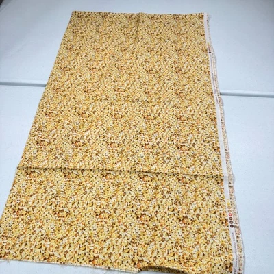 SSI fabric yellow floral symphony of spring quilting cotton 42x73 2 yards - Image 1 of 4