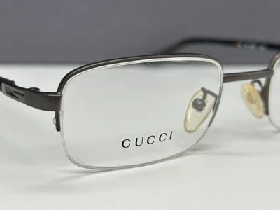 Gucci occhiali da vista uomo donna angolari grigio marrone 1369 NP: 199€ - Immagine 1 di 4
