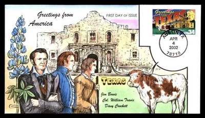 Mayfairstamps US FDC 2002 Texas Collins Large Letter Hand Painted First Day Cove - Image 1 of 2