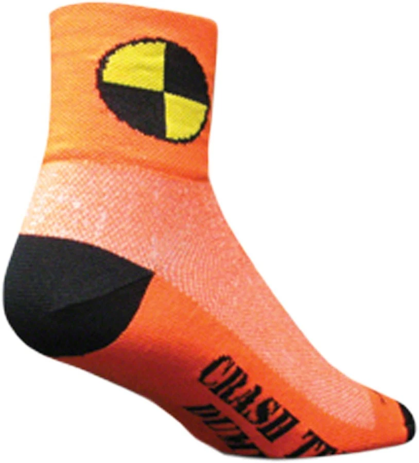 SockGuy Crash Test Dummy Sock Orange Lg/xl Cycling Running Sporting