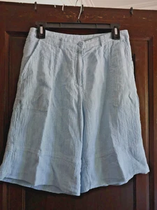 Pantalones Cortos Poesía Texturizados Lino Algodón Ligeros AZUL CLARO TALLA 4 Pequeños - Imagen 1 de 4