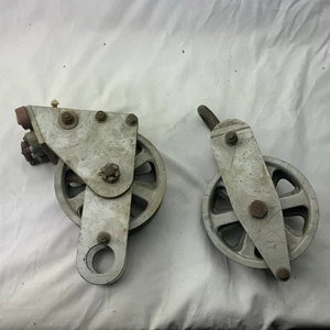 Vintage Hoist Pulley Wheels and Tackle Set with Hook Aluminium - Picture 1 of 16