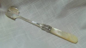 Sterling Silver Cheese Scoop with incredible MOP handle - Picture 1 of 3
