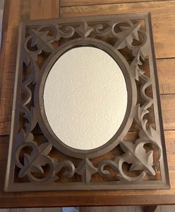 VTG Rustic Frame Oval Mirror(11.5x14.5 In Frame) - Picture 1 of 9