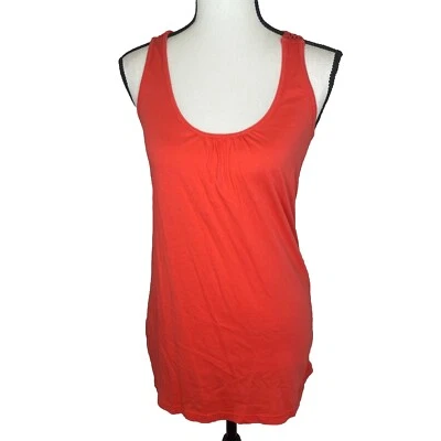 C&C California Women’s Medium Raceback Crochet Back 100% Cotton Top Red Orange - Image 1 of 4