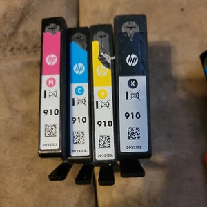 OEM ORIGINAL HP 910 B/C/M/Y TINTENPATRONEN 4ER-PACK GEBRAUCHT Ablauf 2021-23, 3 SETS $ 0 VERSAND - Bild 1 von 4