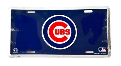 Chicago CUBS BLUE Embossed Aluminum Metal License Plate Tag Size 6x12 - Image 1 of 2