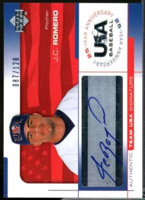 J.C. Romero/120 2004 USA Baseball 25th Anniversary Signatures Blue Ink #ROM  - Image 1 of 2