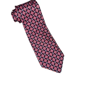 Stefano Ricco for Coutoue Red Geometric Foulard Italian 100% Silk Designer Tie - Picture 1 of 6
