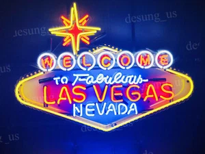 Welcome To Las Vegas Nevada 24"x20" Neon Light Sign Lamp With HD Vivid Printing - Picture 1 of 13