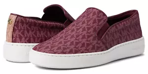 Womens Michael Kors Keaton Slip-On Dark Berry Multi 7 M Signature NEW NIB - Picture 1 of 5