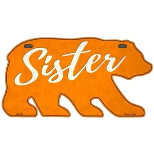 Hermana Naranja Novedad Metal Oso Forma Placa Placa Etiqueta Pared Puerta - Imagen 1 de 1