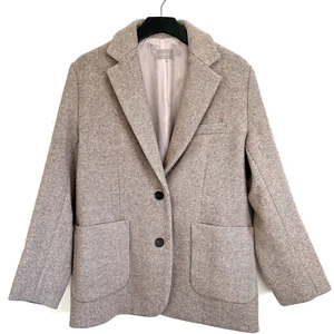 Cotton Market Korea Light Brown Wool Blend Heavy Blazer Coat Size S NWOT - Picture 1 of 7