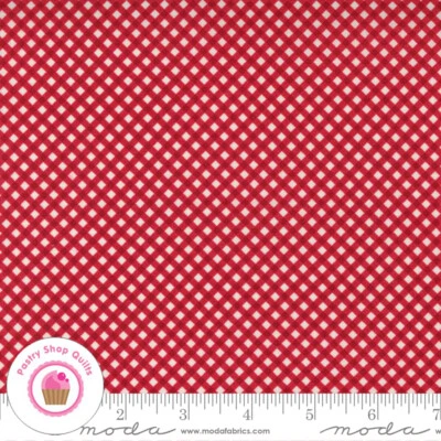 Moda FLIRT 55575 12 Red Check Gingham SWEETWATER Quilt Fabric Valentines - Image 1 of 4